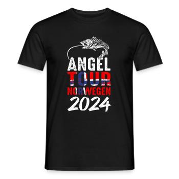 Angeltour Norwegen Fischer Angelteam Karpfen Angel - Männer T-Shirt - Schwarz - Vorne - AI Model Male 178 light (178cm)