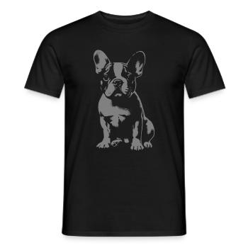 Bouledogue français street art silhouette - T-shirt homme - noir - Devant - AI Model Male 178 light (178cm)