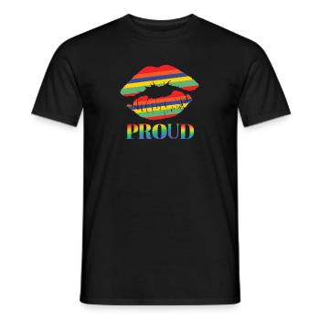 Pride Lips - Men's T-Shirt - black - Front - AI Model Male 178 light (178cm)