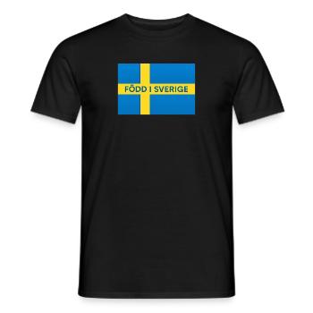 Drapeau suédois – Né en Suède - T-shirt homme - noir - Devant - AI Model Male 178 light (178cm)