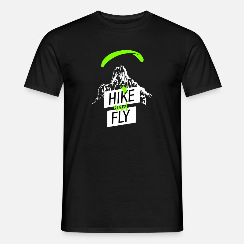 Hike and Fly Paragliding - Männer T-Shirt - Schwarz