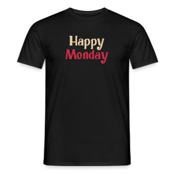 Happy Monday - Männer T-Shirt - Schwarz - Vorne - AI Model Male 178 light (178cm)