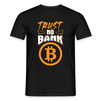 bank bitcoin - Men's T-Shirt - black - Front - AI Model Male 178 light (178cm)