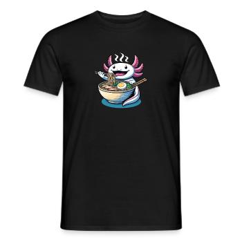 Axolotl with noodles ramen kawaii axolotl - Men's T-Shirt - black - Front - AI Model Male 178 light (178cm)