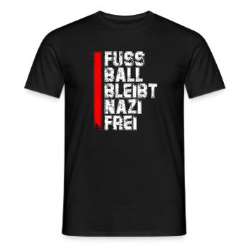 Fußball bleibt nazifrei - Männer T-Shirt - Schwarz - Vorne - AI Model Male 178 light (178cm)