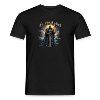WARRIOR OF GOD - Schwarzer Ritter - Männer T-Shirt - Schwarz - Vorne - AI Model Male 178 light (178cm)