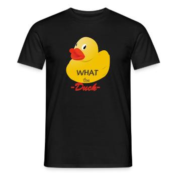 What the Duck? - Men's T-Shirt - black - Front - AI Model Male 178 light (178cm)
