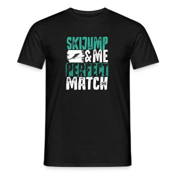 Skispringen - Männer T-Shirt - Schwarz - Vorne - AI Model Male 178 light (178cm)
