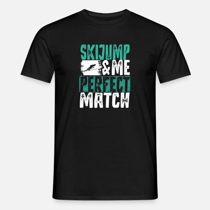 Skispringen - Männer T-Shirt - Schwarz
