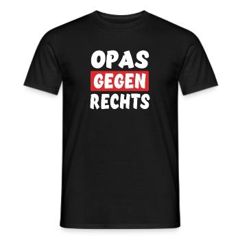 Opas Gegen Rechts - Rechts Nein Danke - Männer T-Shirt - Schwarz - Vorne - AI Model Male 178 light (178cm)