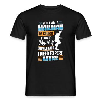 Postal profession Work parcel carrier - Men's T-Shirt - black - Front - AI Model Male 178 light (178cm)