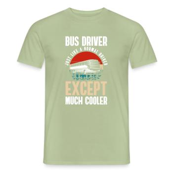 Chauffeur Omnibus Travail Transport - T-shirt homme - vert sauge - Devant - AI Model Male 178 light (178cm)