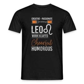 Signe du zodiaque August Leo - T-shirt homme - noir - Devant - AI Model Male 178 light (178cm)