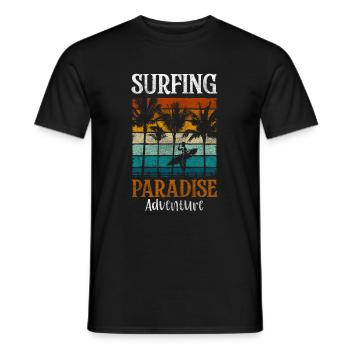 Holiday, Warmth, Sun, Sunset - Men's T-Shirt - black - Front - AI Model Male 178 light (178cm)