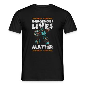 Native American Feather Headdress Symbols - Men's T-Shirt - black - Front - AI Model Male 178 light (178cm)