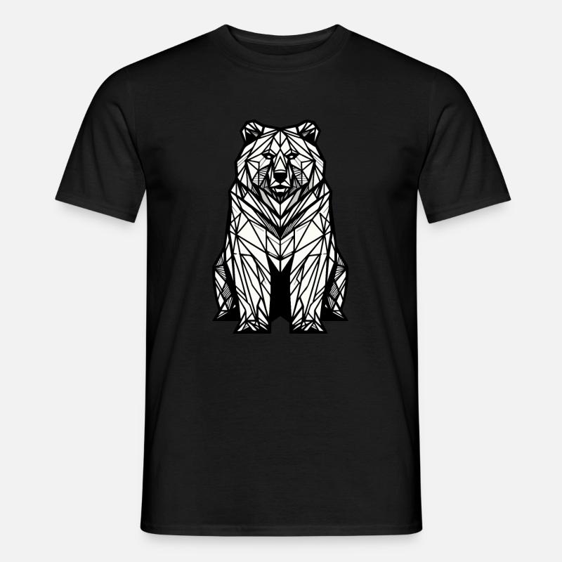 Bär Polygon - Männer T-Shirt - Schwarz