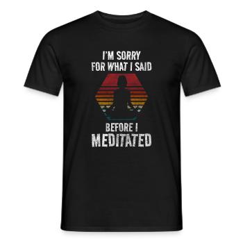 Meditation Awareness Om - Men's T-Shirt - black - Front - AI Model Male 178 light (178cm)