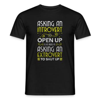 Introvert Human Alone Single - Men's T-Shirt - black - Front - AI Model Male 178 light (178cm)