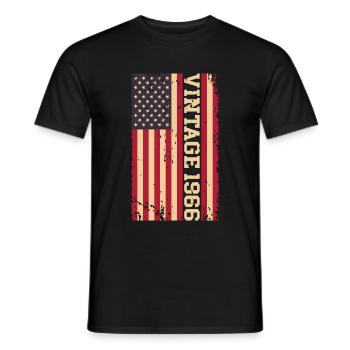 Vintage 1966 US Flag - Men's T-Shirt - black - Front - AI Model Male 178 light (178cm)