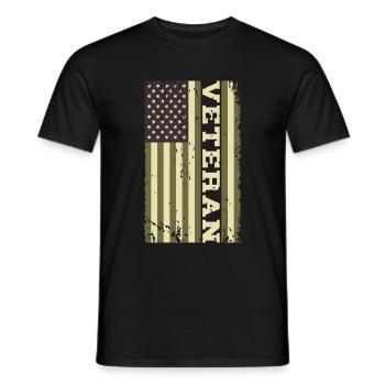 Veteran US Flagge Camo - Männer T-Shirt - Schwarz - Vorne - AI Model Male 178 light (178cm)