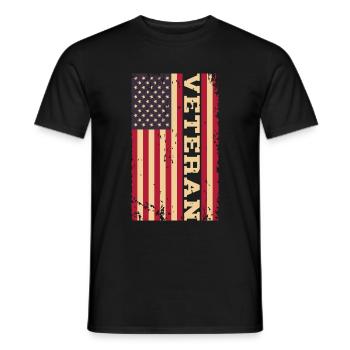 Veteran US Flagge - Männer T-Shirt - Schwarz - Vorne - AI Model Male 178 light (178cm)