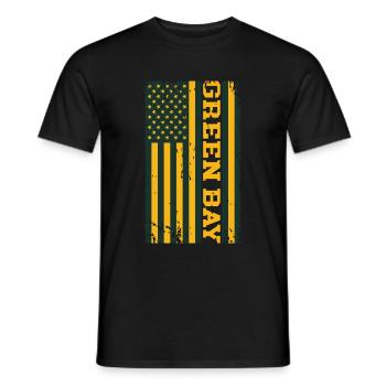 Green Bay US Flag - Men's T-Shirt - black - Front - AI Model Male 178 light (178cm)