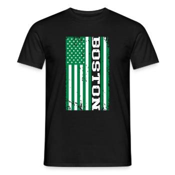 Boston Green US Flag - Men's T-Shirt - black - Front - AI Model Male 178 light (178cm)