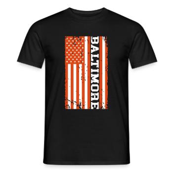 Baltimore US Flagge - Männer T-Shirt - Schwarz - Vorne - AI Model Male 178 light (178cm)