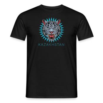 Kasachstan Herkunft Kasach Schneeleopard - Männer T-Shirt - Schwarz - Vorne - AI Model Male 178 light (178cm)