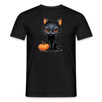 Chat Noir Costume d’Halloween Noir Mignon - T-shirt homme - noir - Devant - AI Model Male 178 light (178cm)