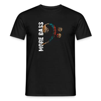 | more bass I love bass | Bass clef - Men's T-Shirt - black - Front - AI Model Male 178 light (178cm)
