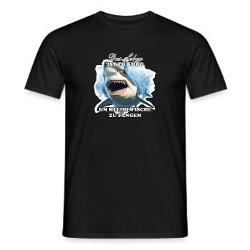Großer Hai, große Ziele! - Das Leben ist zu kurz - Männer T-Shirt - Schwarz - Vorne - AI Model Male 178 light (178cm)