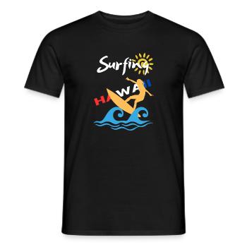 Beach Vibes Surfen auf Hawaii - Männer T-Shirt - Schwarz - Vorne - AI Model Male 178 light (178cm)