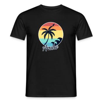 aruba - Men's T-Shirt - black - Front - AI Model Male 178 light (178cm)