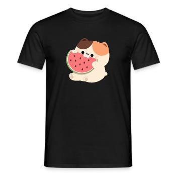 Tortie Chat Pastèque - T-shirt homme - noir - Devant - AI Model Male 178 light (178cm)