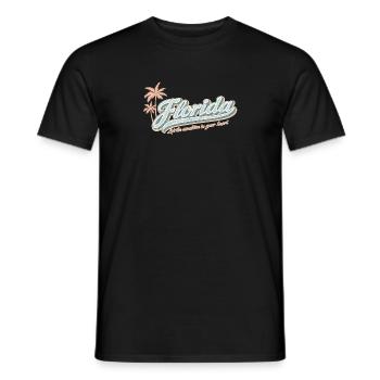 Florida Retro – Soleil dans le cœur - T-shirt homme - noir - Devant - AI Model Male 178 light (178cm)