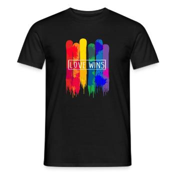 L'amour gagne les LGBT - T-shirt homme - noir - Devant - AI Model Male 178 light (178cm)