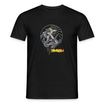 Through circulation - the circle eats itself up - Men's T-Shirt - black - Front - AI Model Male 178 light (178cm)