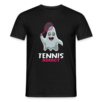Match de tennis Balle Joueur de tennis Tennis Ghost - T-shirt homme - noir - Devant - AI Model Male 178 light (178cm)