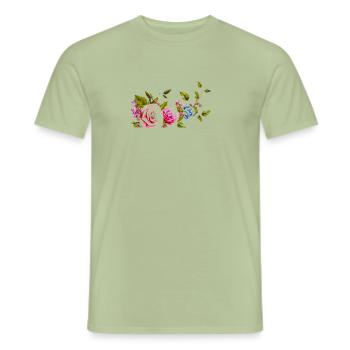 Blumige grüße - Männer T-Shirt - Sage - Vorne - AI Model Male 178 light (178cm)