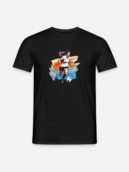 Female Footballer - Women's Soccer - Men's T-Shirt - black