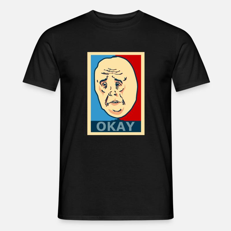 Okay Face - Männer T-Shirt - Schwarz