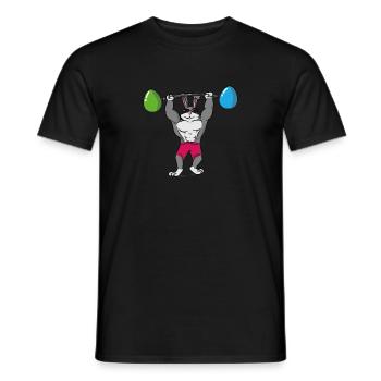 Cool Easter Easter Egg Dumbbell Sunglasses - Men's T-Shirt - black - Front - AI Model Male 178 light (178cm)