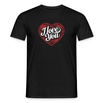 I love You - Valentine' Day - Love - Gift - Men's T-Shirt - black - Front - AI Model Male 178 light (178cm)