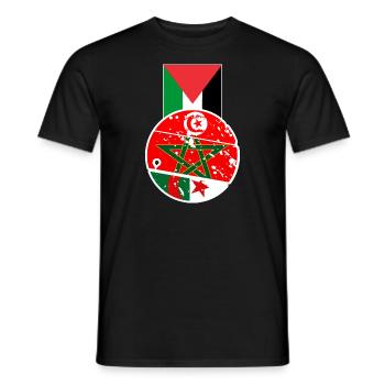 Palästina, Marokko, Algerien, Tunesien, Maghreb - Männer T-Shirt - Schwarz - Vorne - AI Model Male 178 light (178cm)