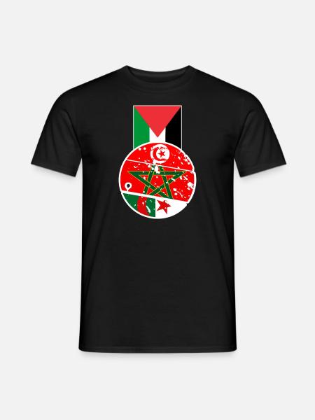 Palestina, Marokko, Algerije, Tunesië, Maghreb - Heren T-shirt - zwart
