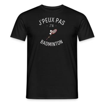 J'peux pas j'ai Badminton - T-shirt homme - noir - Devant - AI Model Male 178 light (178cm)