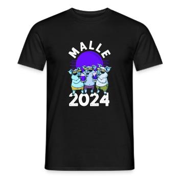 Malle 2024 Party Team Sau Mallorca - Men's T-Shirt - black - Front - AI Model Male 178 light (178cm)