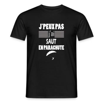 J'peux pas j'ai saut en parachute t-shirt - T-shirt homme - noir - Devant - AI Model Male 178 light (178cm)