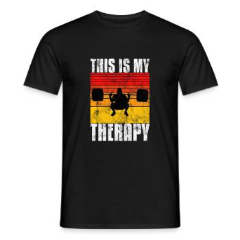 This is my therapy Bodybuilding Bodybuilder GYM - Men's T-Shirt - black - Front - AI Model Male 178 light (178cm)
